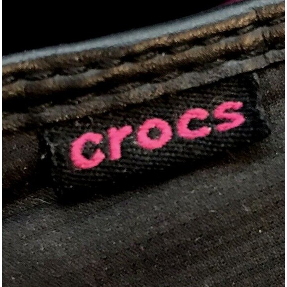 Crocs Molly Slip On Cross Strap Shoes Woman's size 7 Black Casual Comfort Flats - Picture 10 of 10